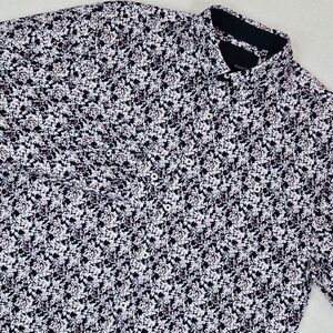 Bruno Mens Large Floral Button Down Shirt Navy Blue Ditsy Print Cotton L/S